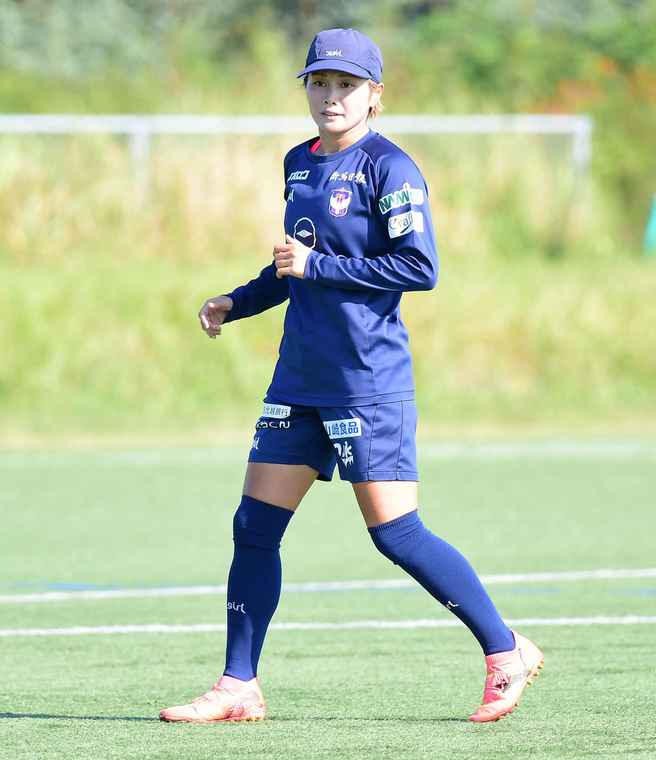 試合前日練習に臨む新潟レディース川澄