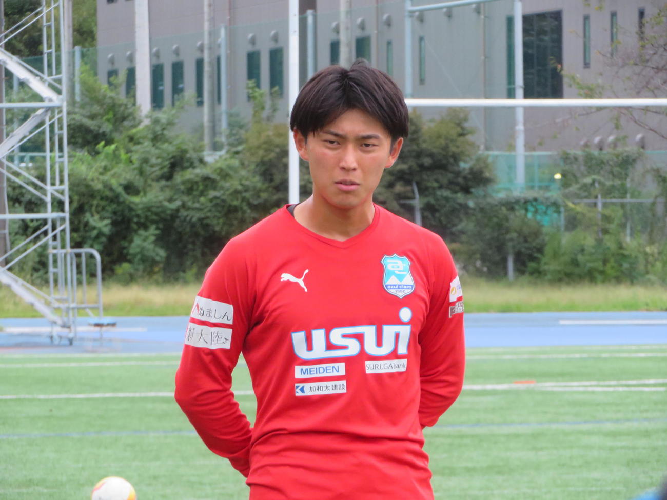東京学芸大学蹴球部外川陽登主将（撮影・佐藤成）