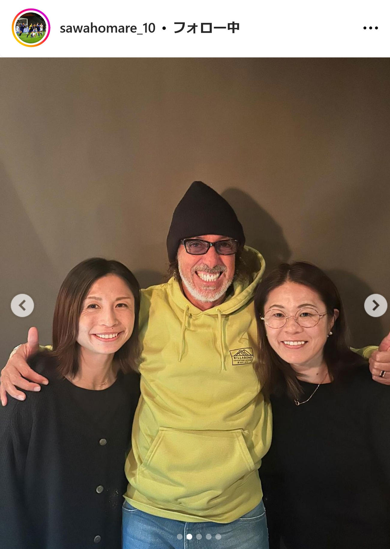 澤穂希さんインスタグラムから