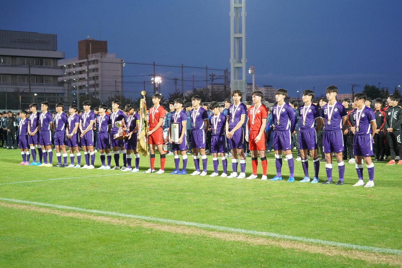 JR東日本カップ2024　第98回関東大学サッカーリーグ戦1部を制した明大（撮影・佐藤成）