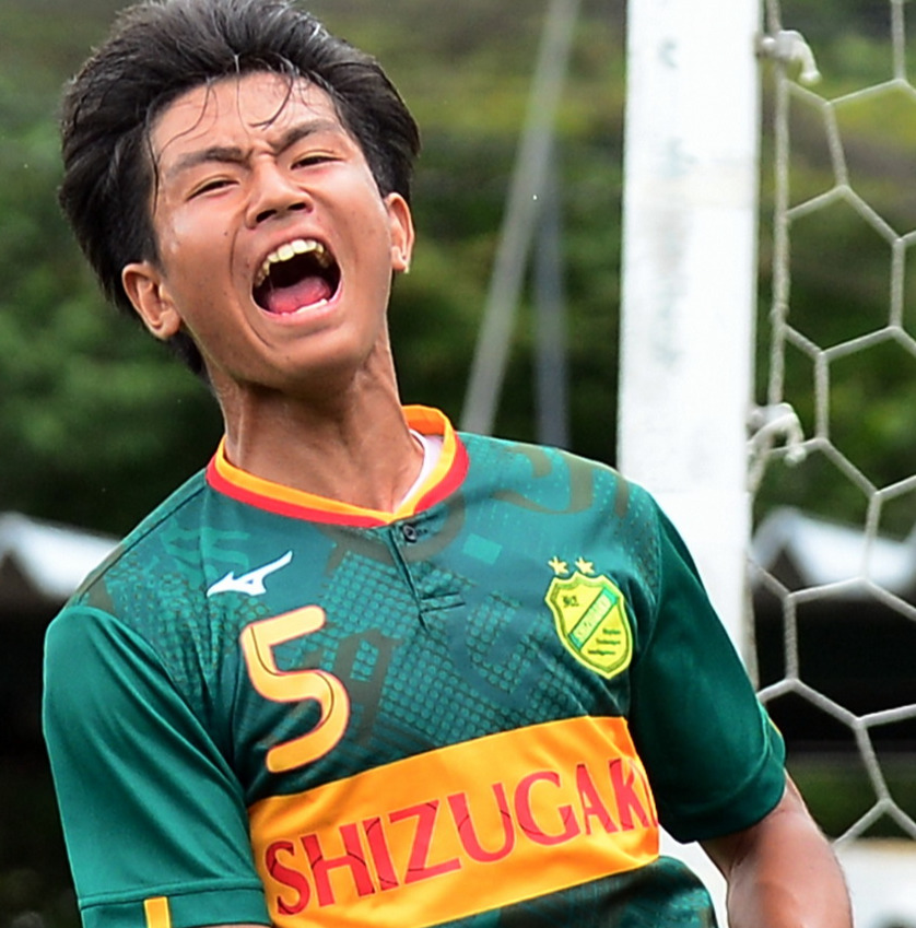 高円宮杯U－18サッカープレミアリーグWEST帝京長岡　戦、ゴールを決め雄たけびを上げる静岡学園・野田（2024年6月撮影）