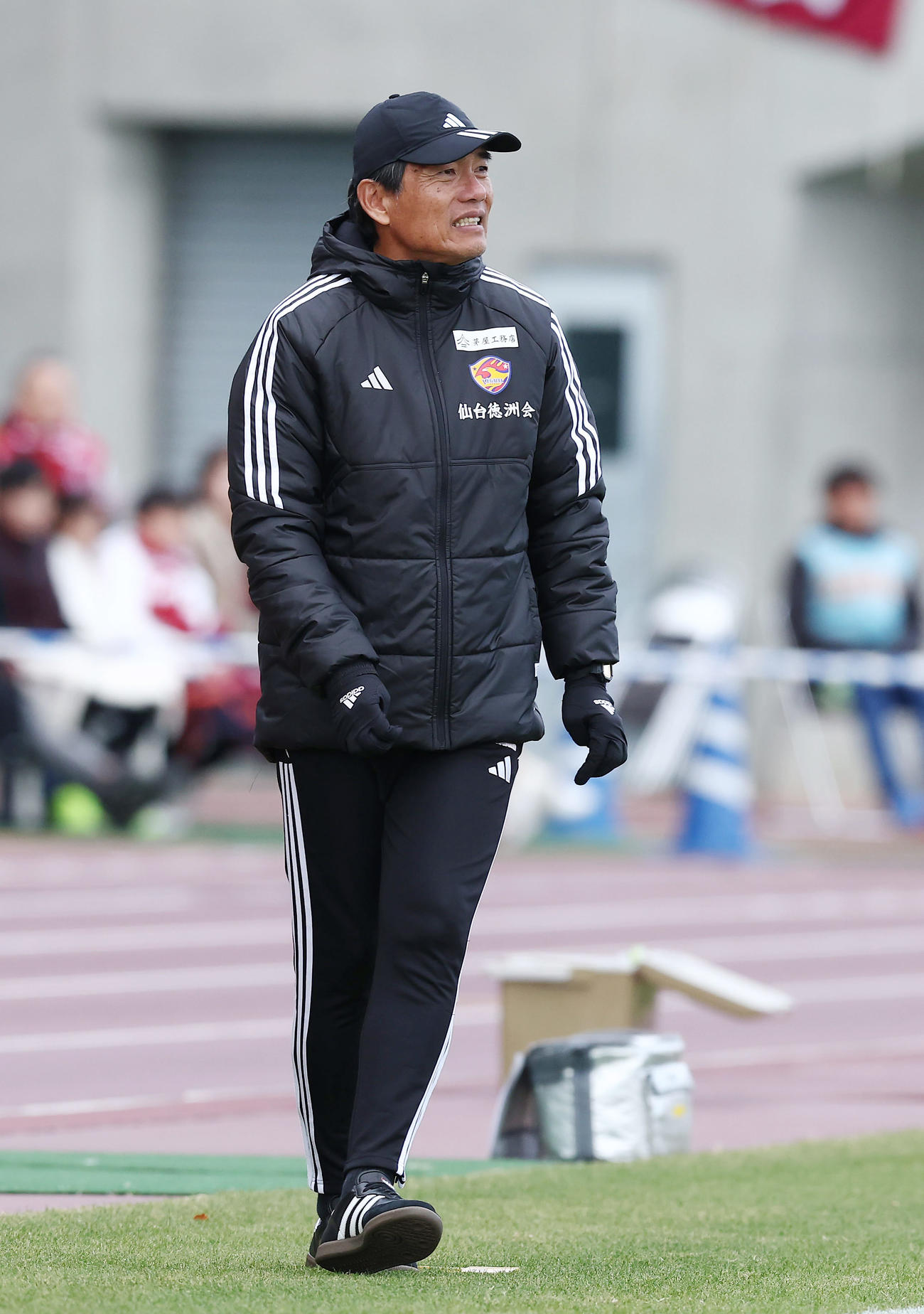 岡山対仙台　前半、戦況を見守る仙台森山監督（撮影・前田充）