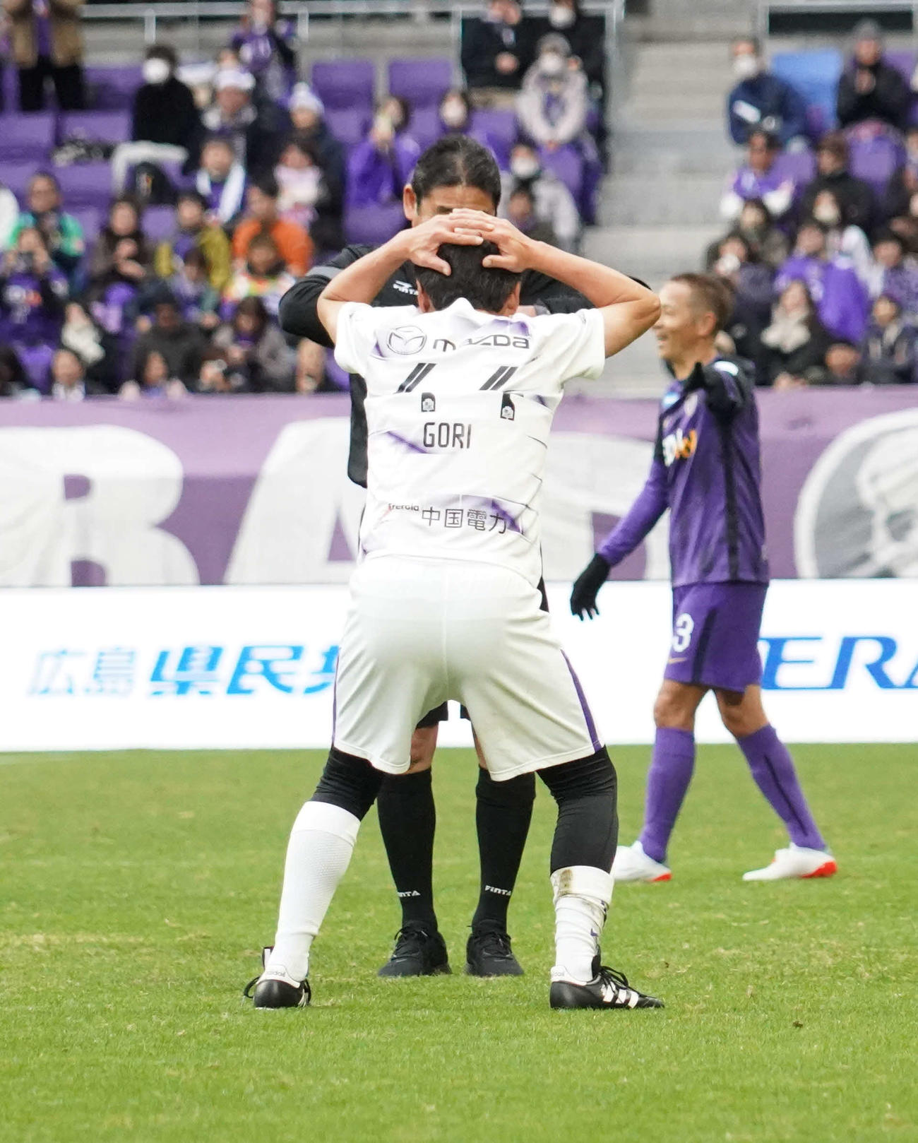 サンフレッチェ広島レジェンドマッチ2024に臨んだ森山佳郎（撮影・佐藤成）