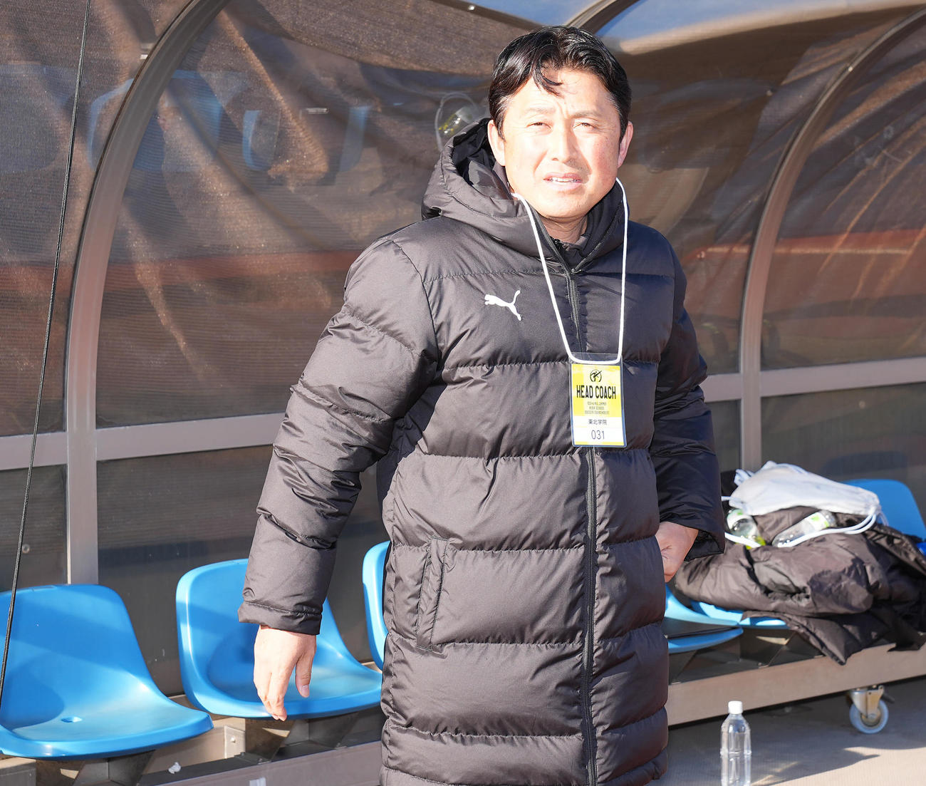 東北学院対奈良育英　初戦に臨む東北学院・橋本監督（撮影・垰建太）