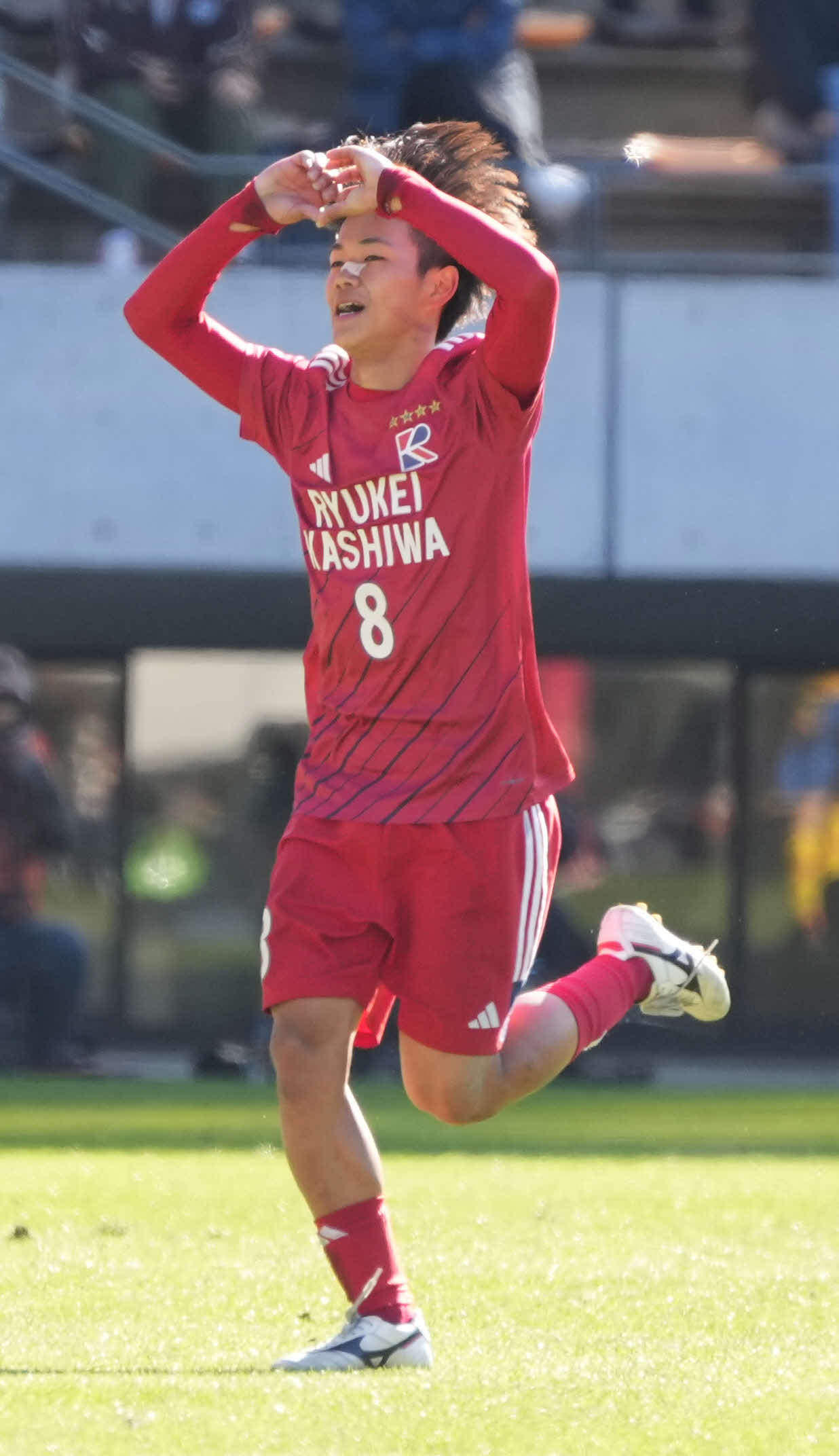 準々決勝　流通経大柏対上田西　前半、流通経大柏・亀田はチーム3点目のゴールを奪う（撮影・小沢裕）