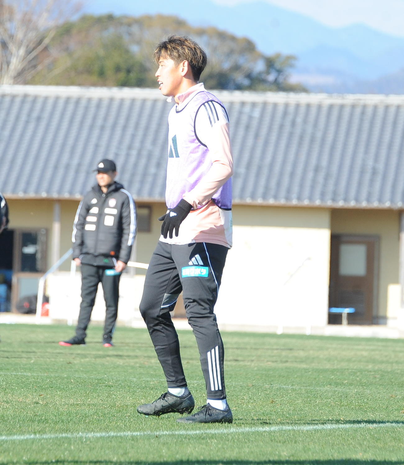 練習に参加する谷口（撮影・小林忠）