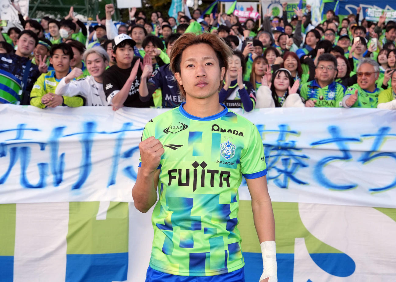 湘南対鹿島　決勝ゴールを決めた湘南福田（撮影・たえ見朱実）