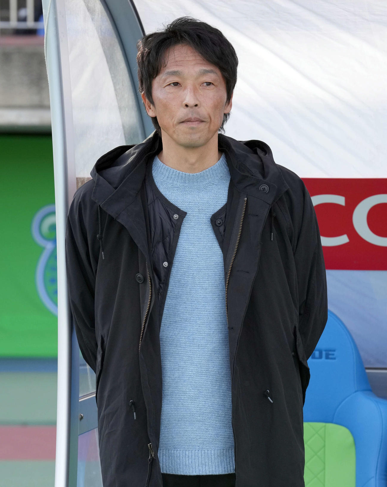 湘南対鹿島　湘南山口監督（撮影・たえ見朱実）