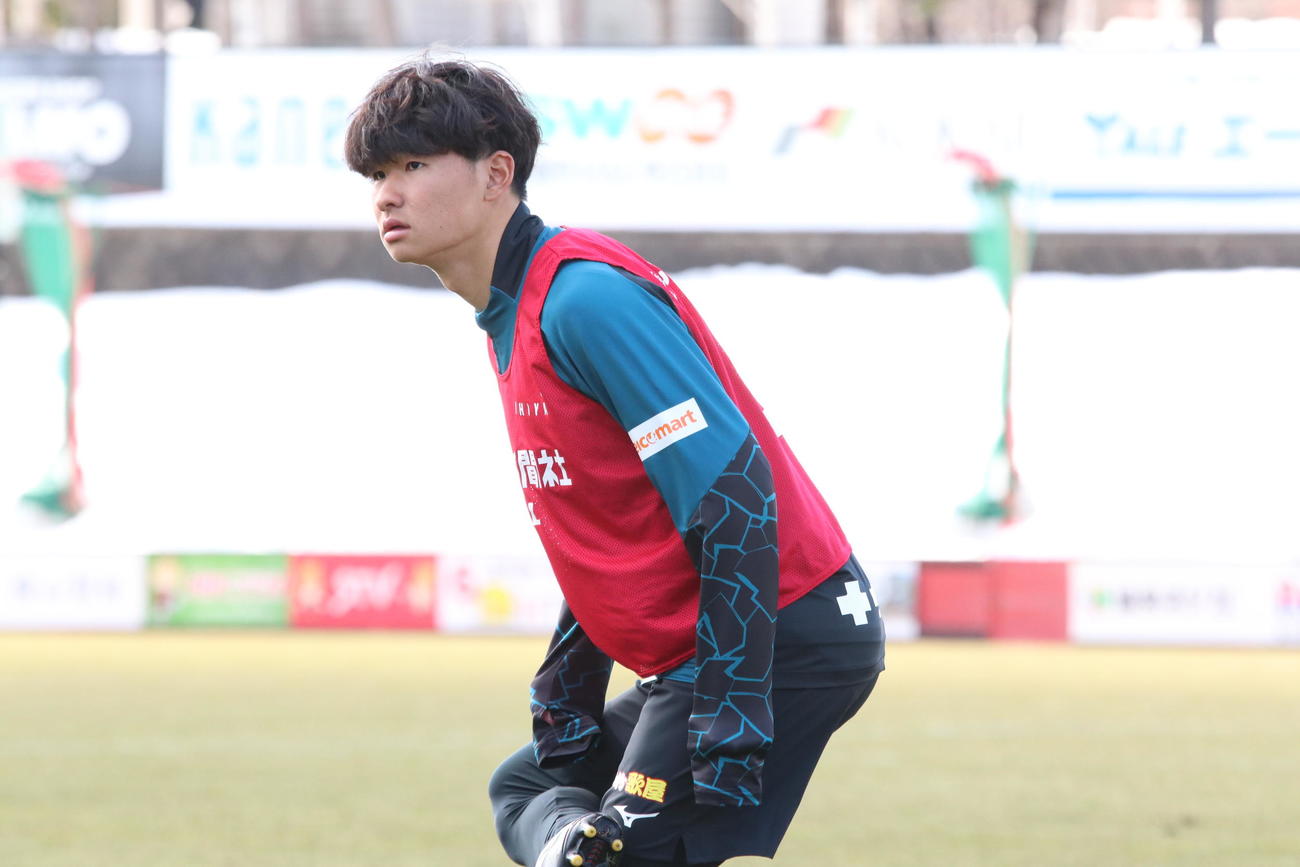 名古屋産大から札幌に加入し、チームに合流した林田友兜（撮影・保坂果那）