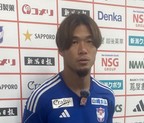 J1新潟DF堀米悠斗（2024年9月7日撮影）