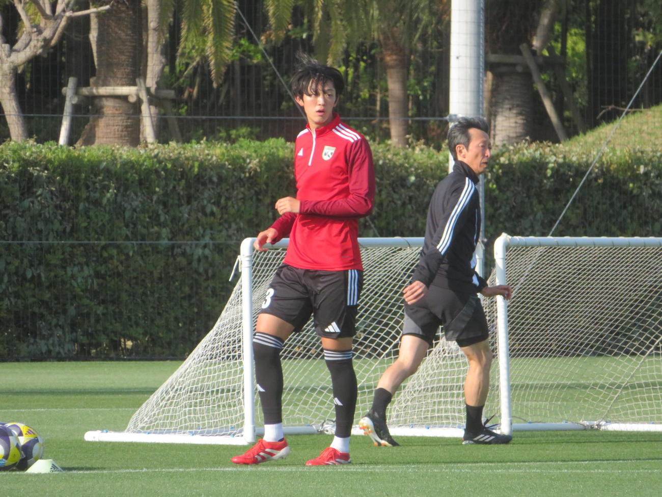U－22Jリーグ選抜の活動に参加したMF山本丈偉（撮影・佐藤成）