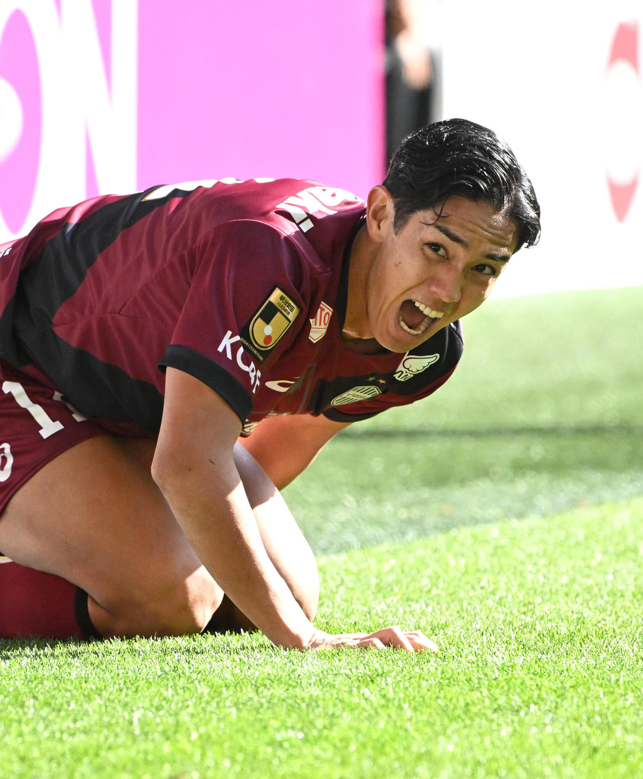 2025年2月、試合中に足を痛がる神戸武藤
