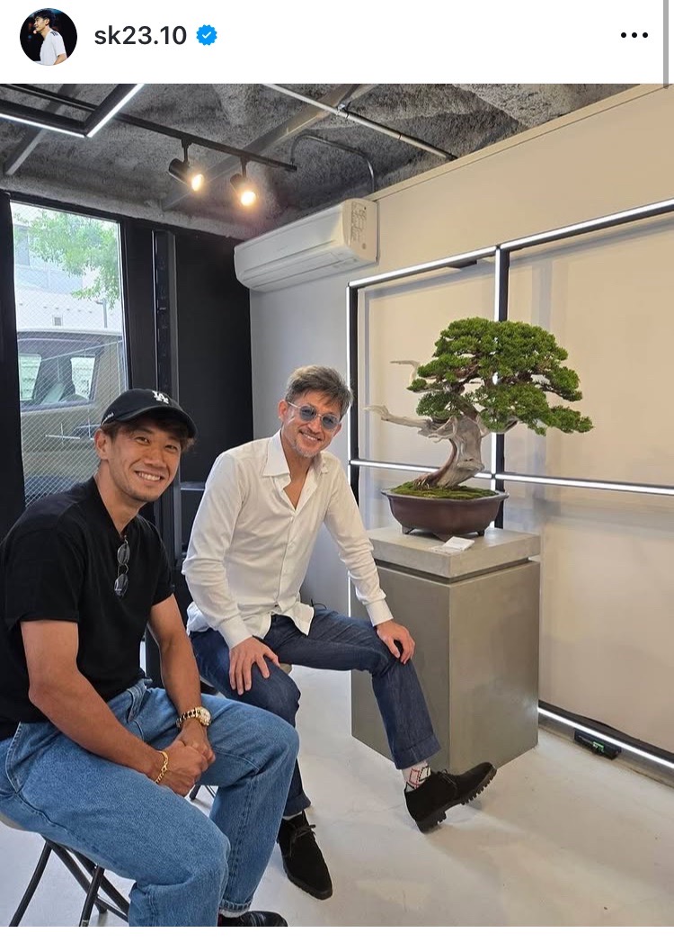 三浦知良とのツーショット（香川真司のインスタグラムから）
