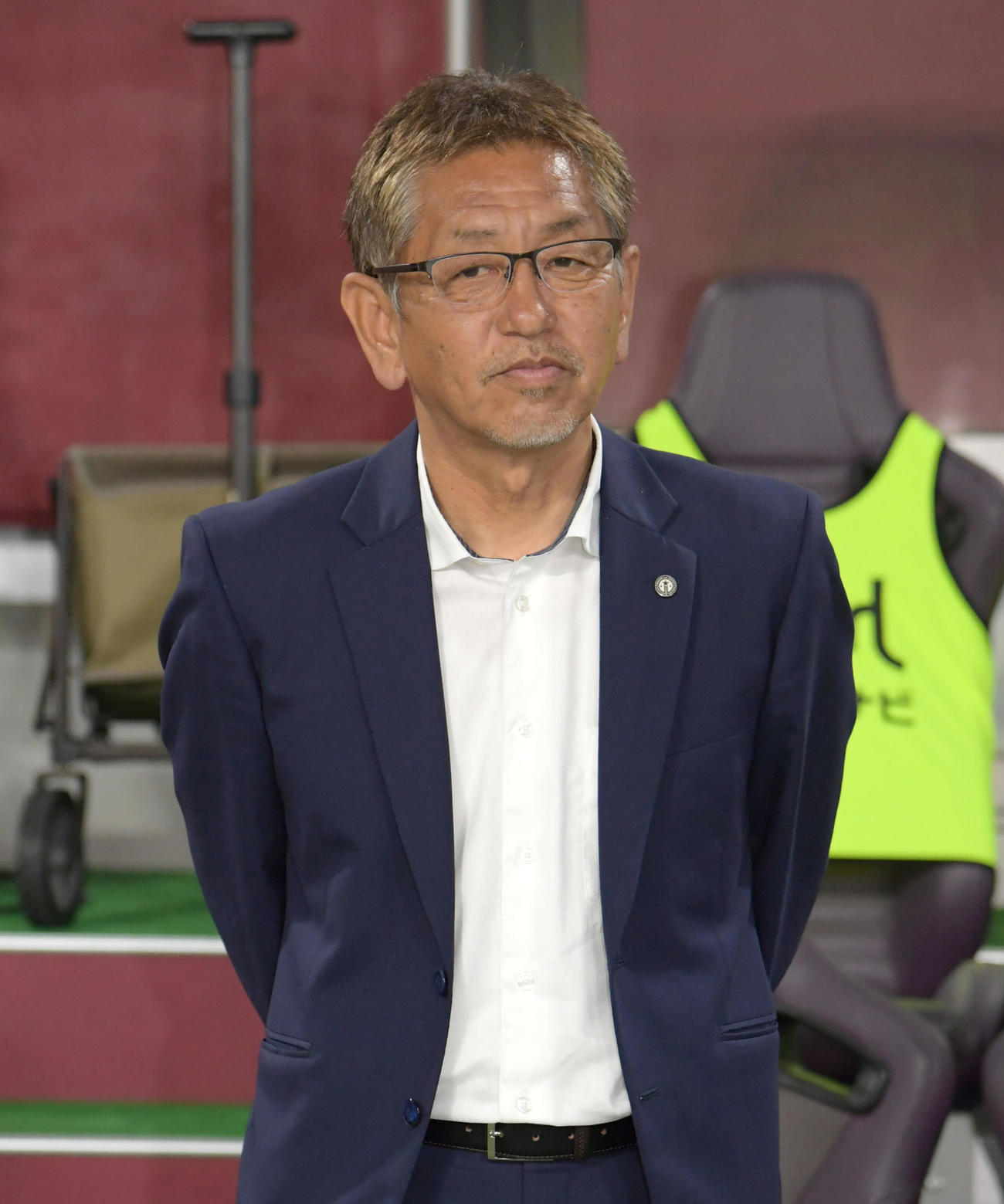 2023年4月29日、マイナビ仙台松田岳夫監督（撮影・石井愛子）