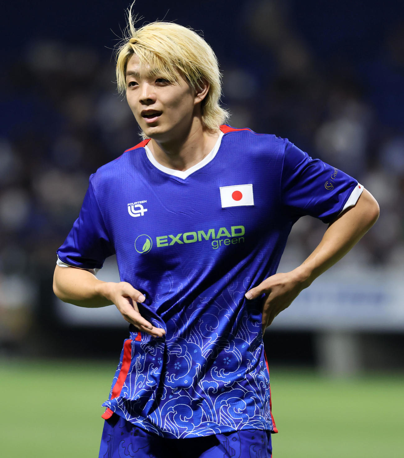 日本レジェンド対モナコレジェンド　後半途中出場の日本レジェンド木村さん（撮影・加藤哉）
