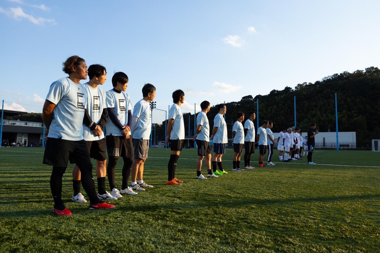 昨年10月に川崎フロンターレのOB会（FOB会）が行ったOBマッチ（（C）川崎フロンターレ／大堀優氏）