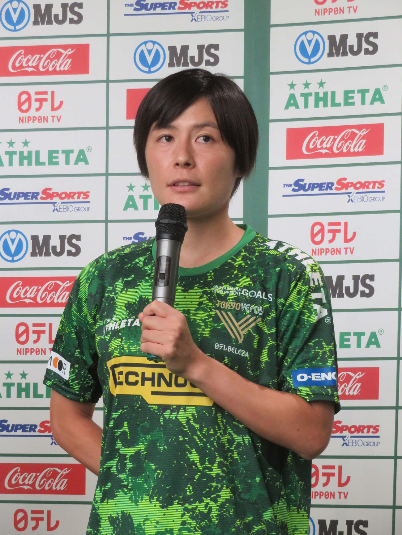 日テレ東京ヴェルディベレーザの新体制発表会に出席したMF猶本光（撮影・佐藤成）