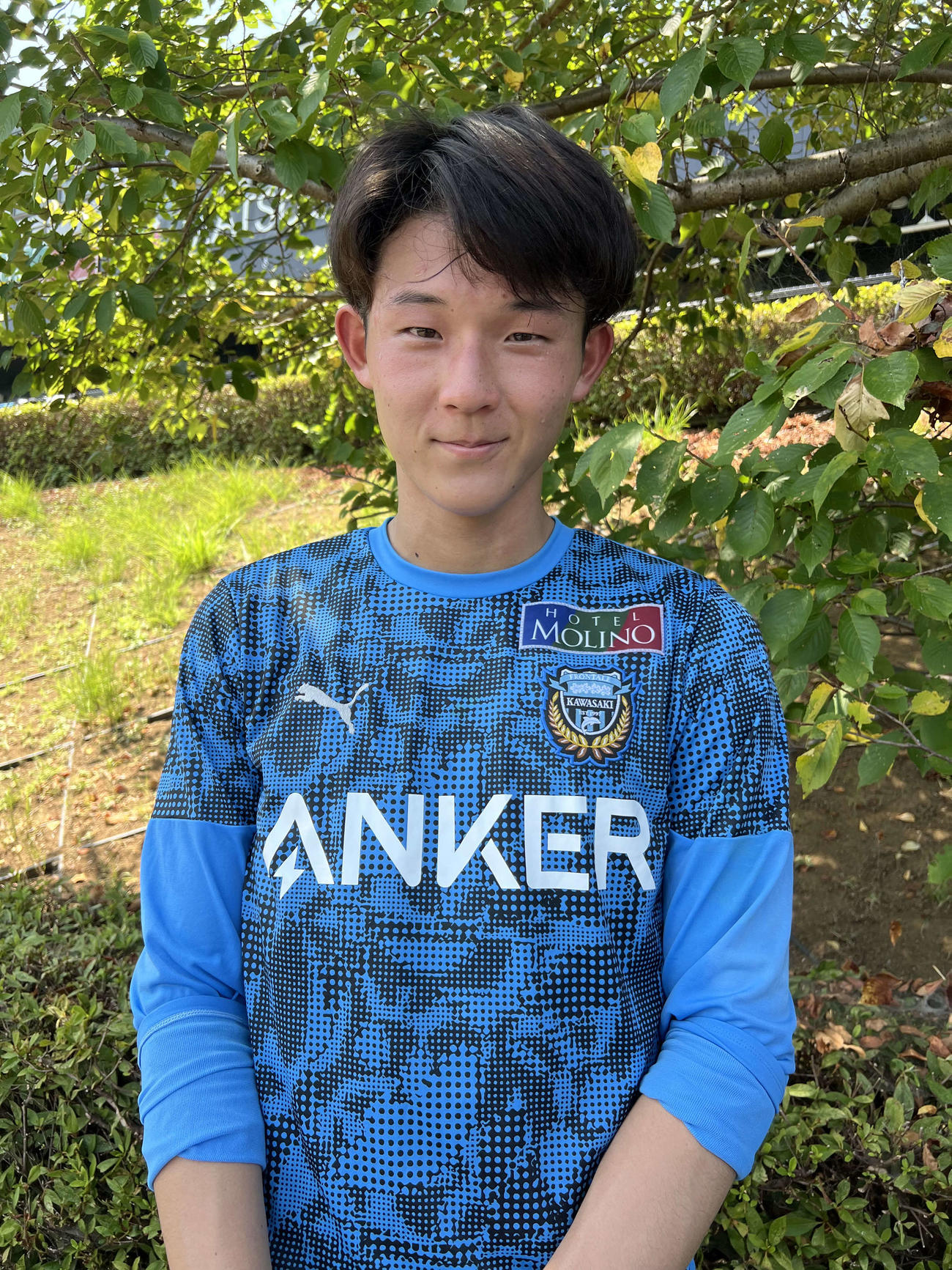 次節アビスパ福岡戦に向けて調整した川崎フロンターレDF土屋櫂大（撮影・佐藤成）