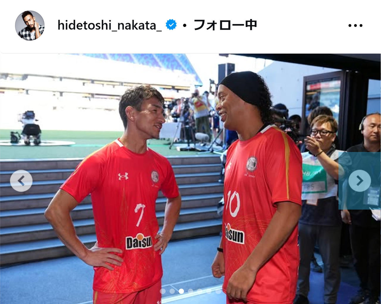 中田英寿氏のインスタグラムから