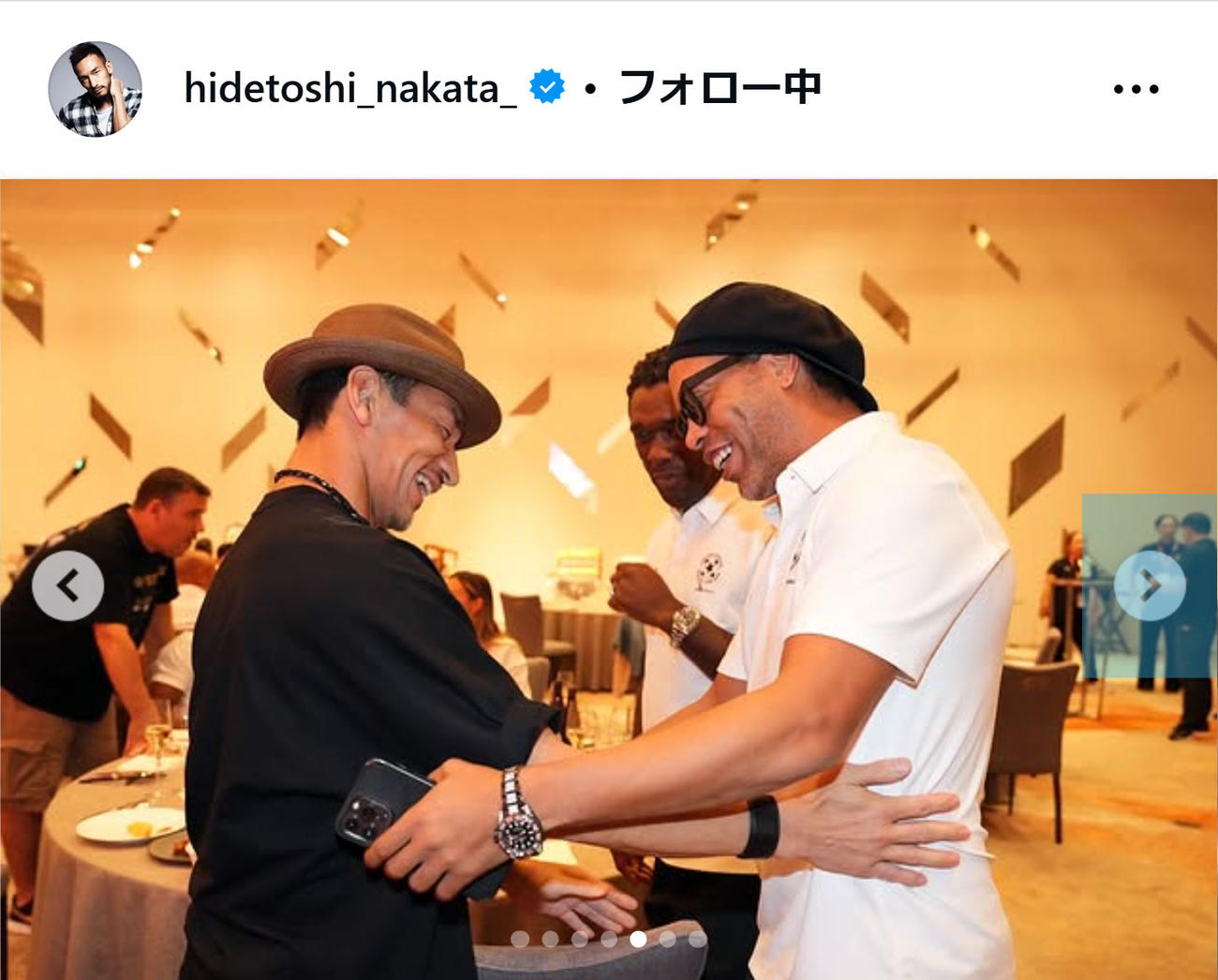 中田英寿氏のインスタグラムから