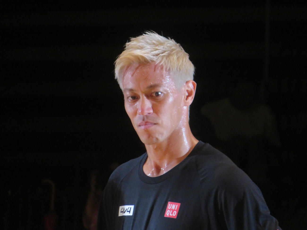 4人制サッカー「4v4」のアジア杯のスペシャルマッチに出場した元日本代表MF本田圭佑（撮影・佐藤成）