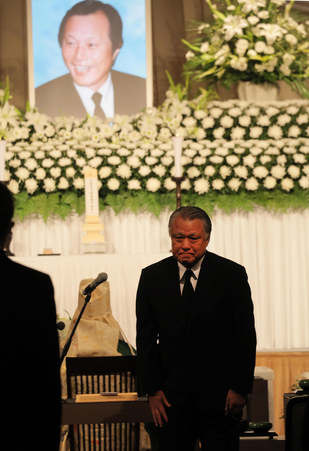 釜本邦茂さんの葬儀で弔辞を読んだ田嶋幸三日本サッカー協会名誉会長（撮影・宮崎幸一)