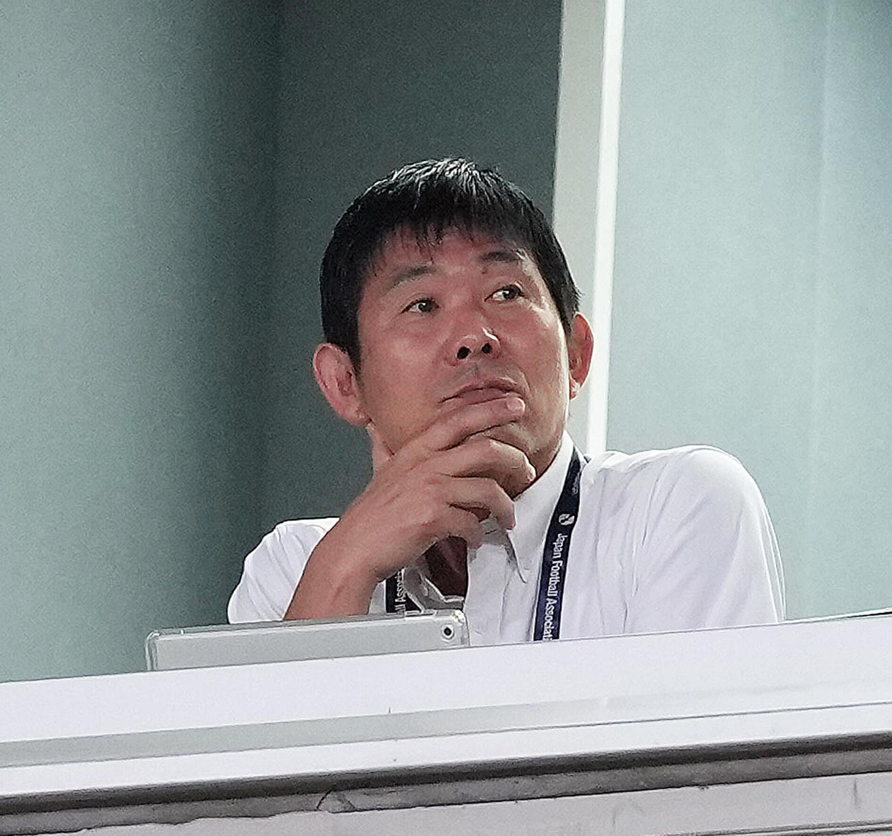 浦和対名古屋　試合を視察する日本代表森保監督（撮影・足立雅史）