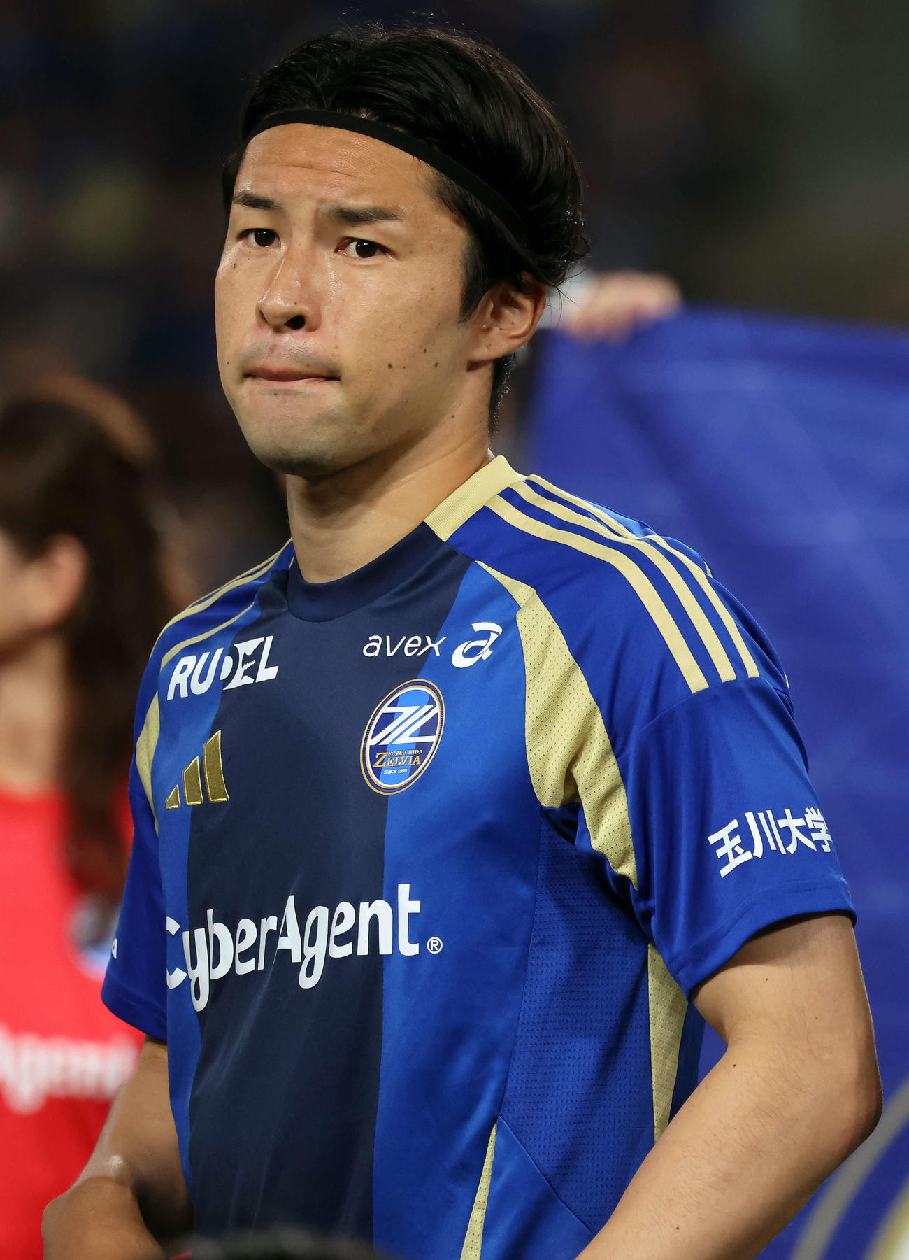 町田対G大阪　試合前、ピッチに入場した町田中山（撮影・山本朝陽）