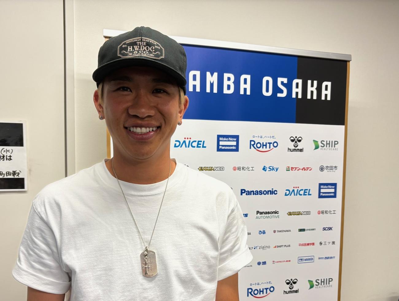 G大阪に加入したDF初瀬亮（2025年8月撮影）