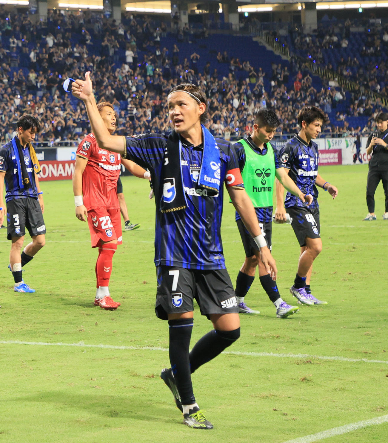 G大阪対横浜FC　ミスターGAMBAに選出されたG大阪宇佐美貴史（撮影・宮崎幸一）