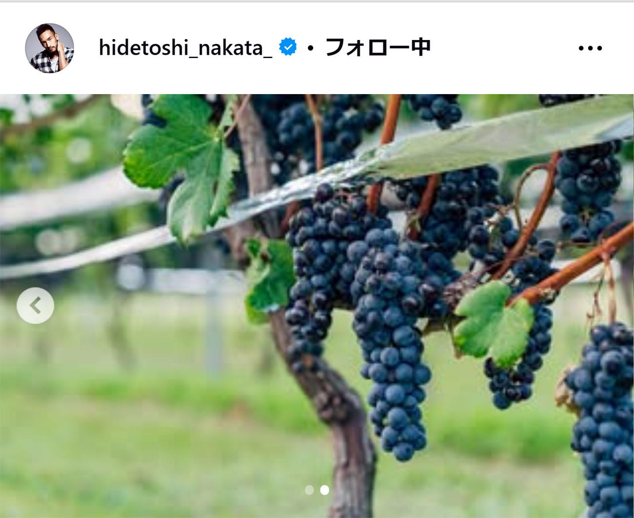 中田英寿氏のインスタグラムから