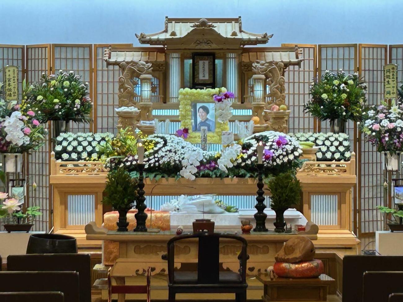 72歳で亡くなった堀井美晴さんの祭壇