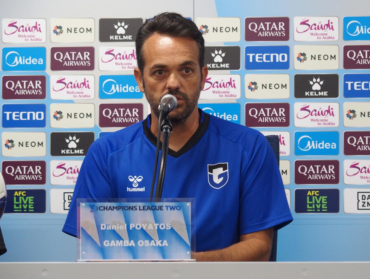 ACL2東方戦の公式会見に出席したG大阪のポヤトス監督
