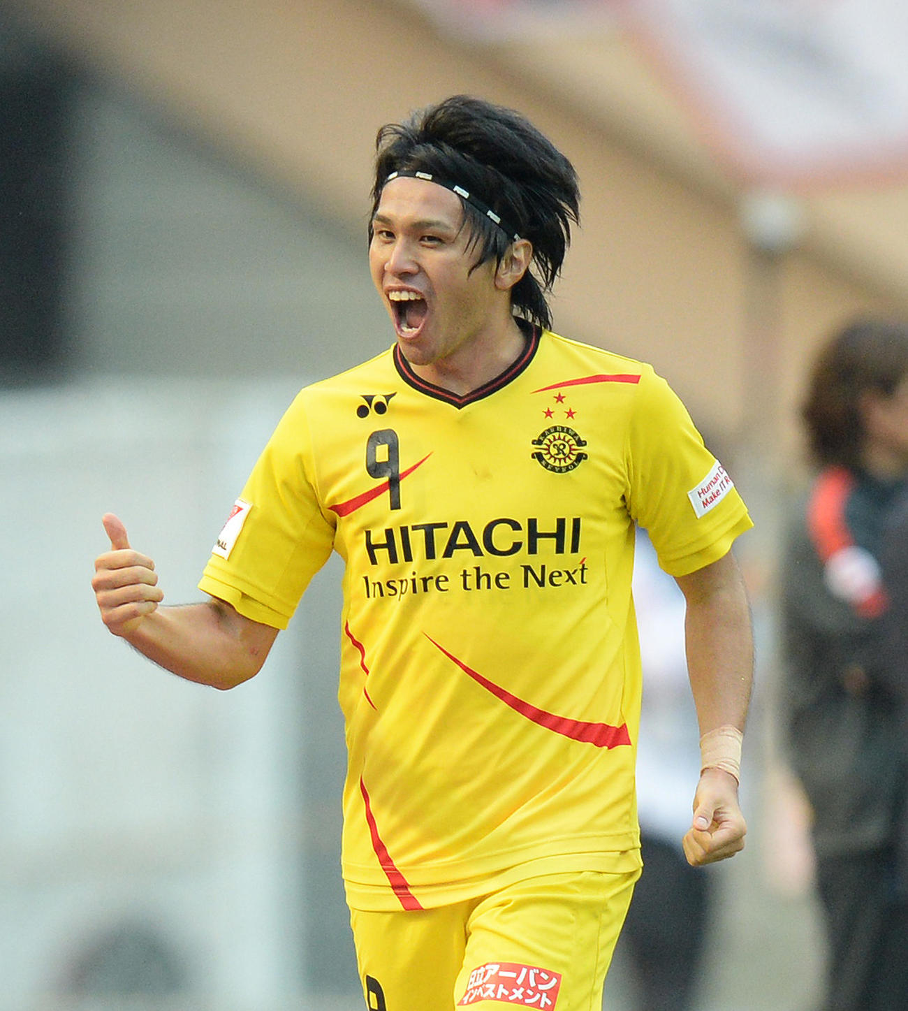 13年11月、浦和とのナビスコ杯決勝で先制ゴールを決めて喜ぶ柏の工藤壮人さん