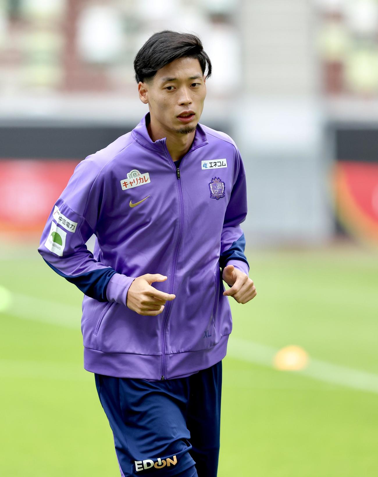 前日練習に臨む広島木下（撮影・河田真司）