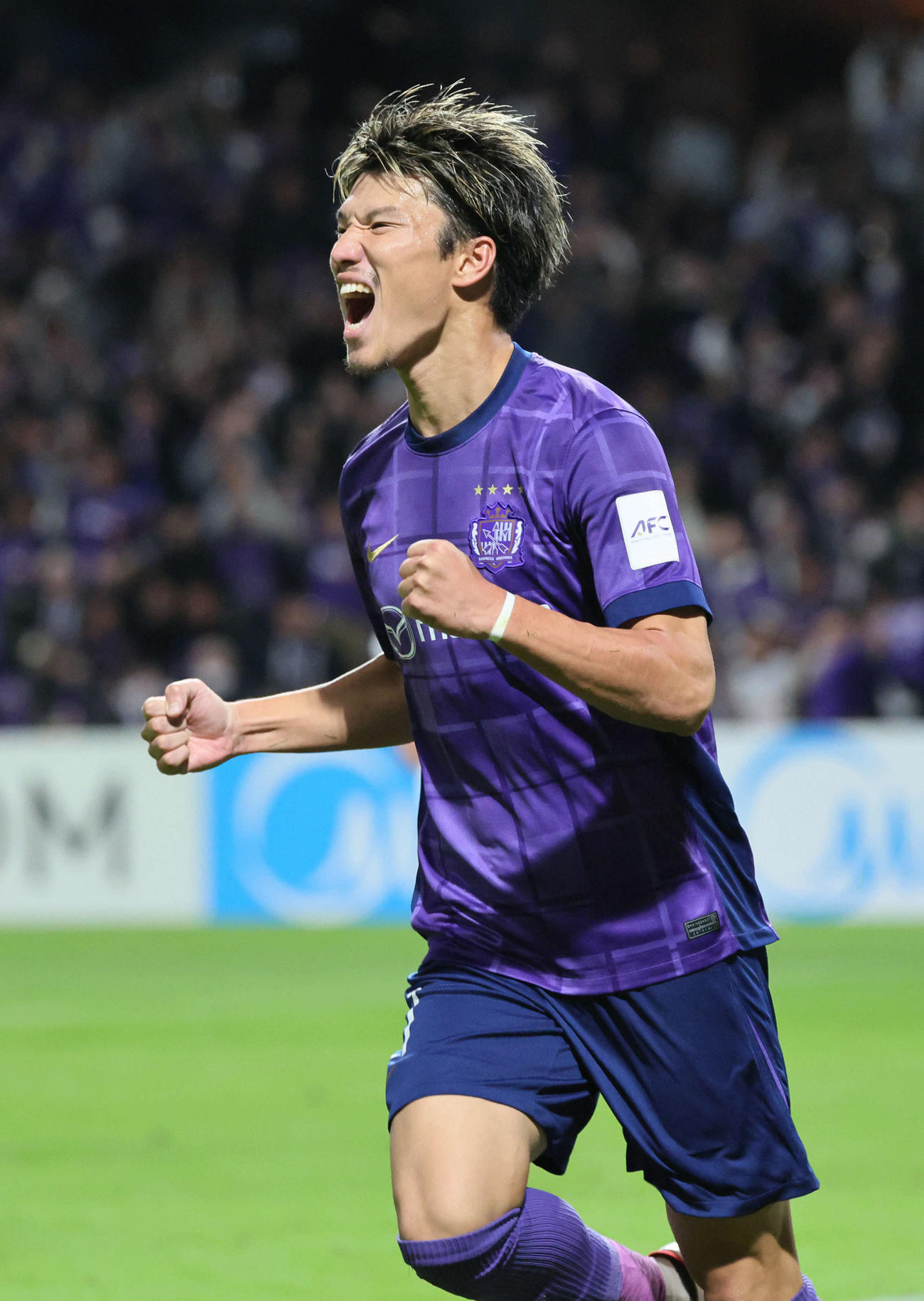 ACLE広島対江原FC　後半　先制シュートを決めた広島加藤（撮影・加藤孝規）