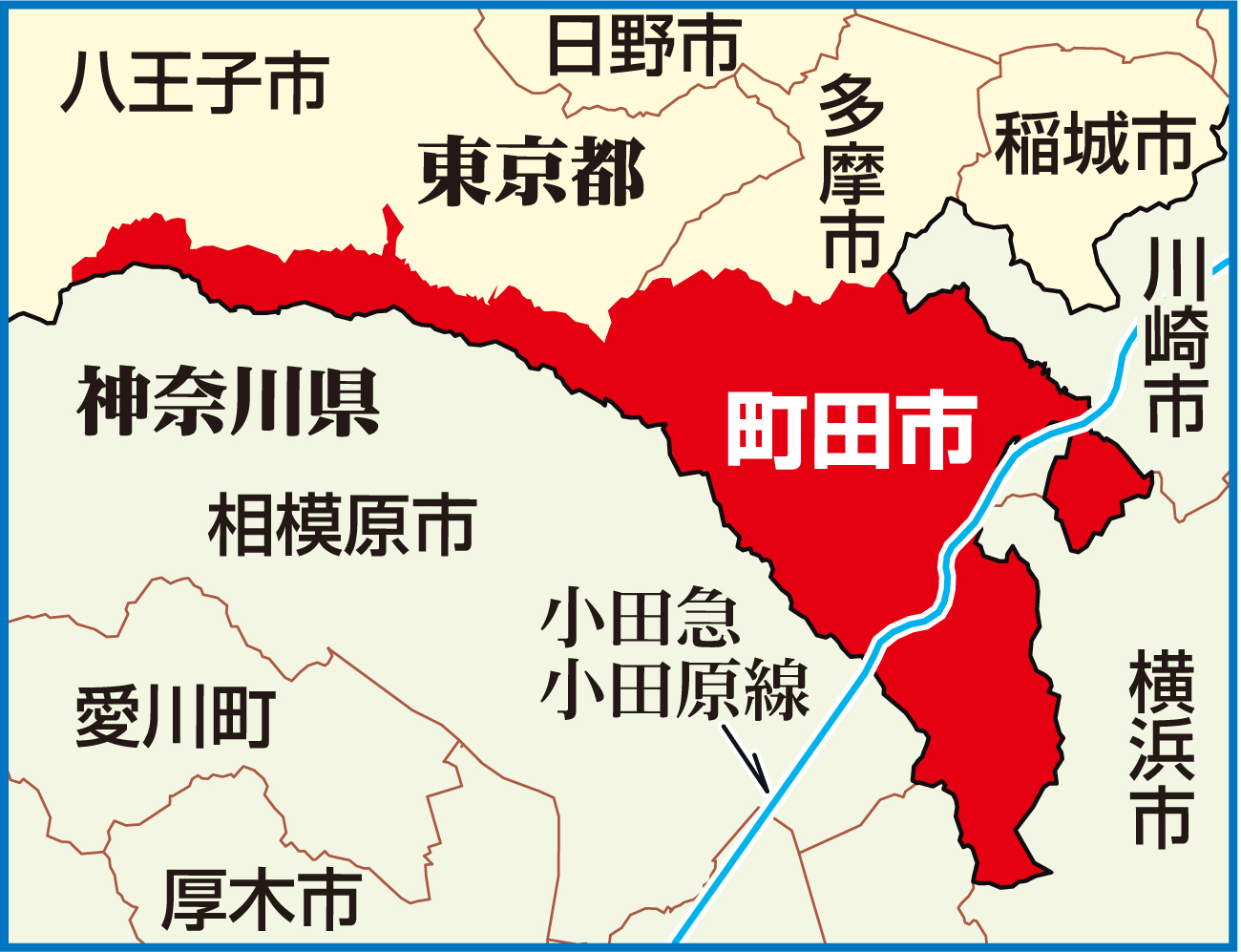 【イラスト】町田市の地図