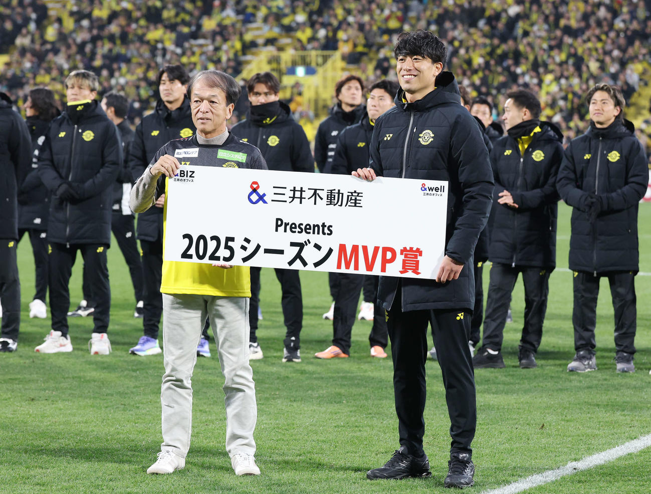 柏対町田　2025シーズンMVP賞に輝いた柏古賀（撮影・宮地輝）