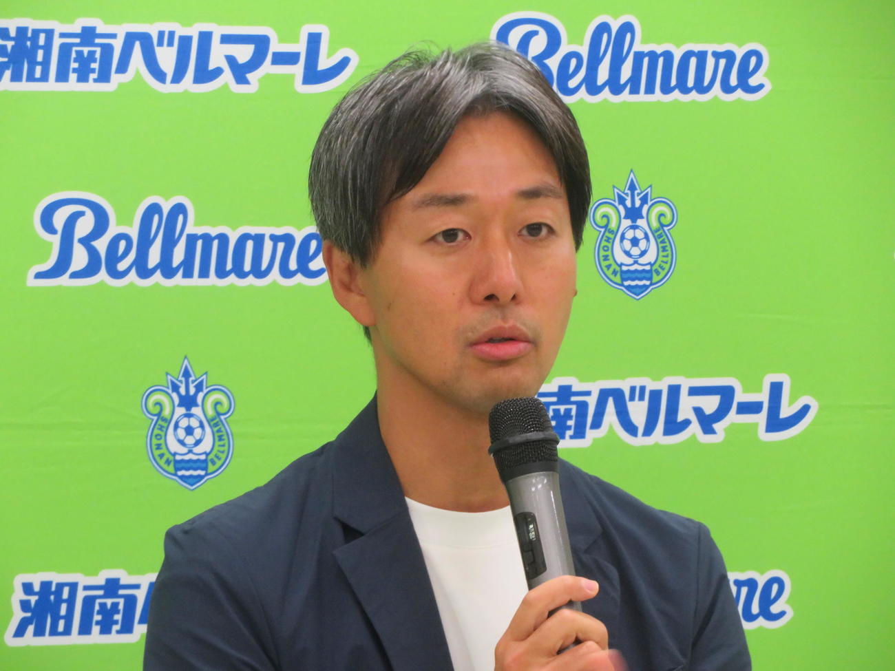 湘南ベルマーレの新社長に就任した大多和亮介氏（撮影・佐藤成）