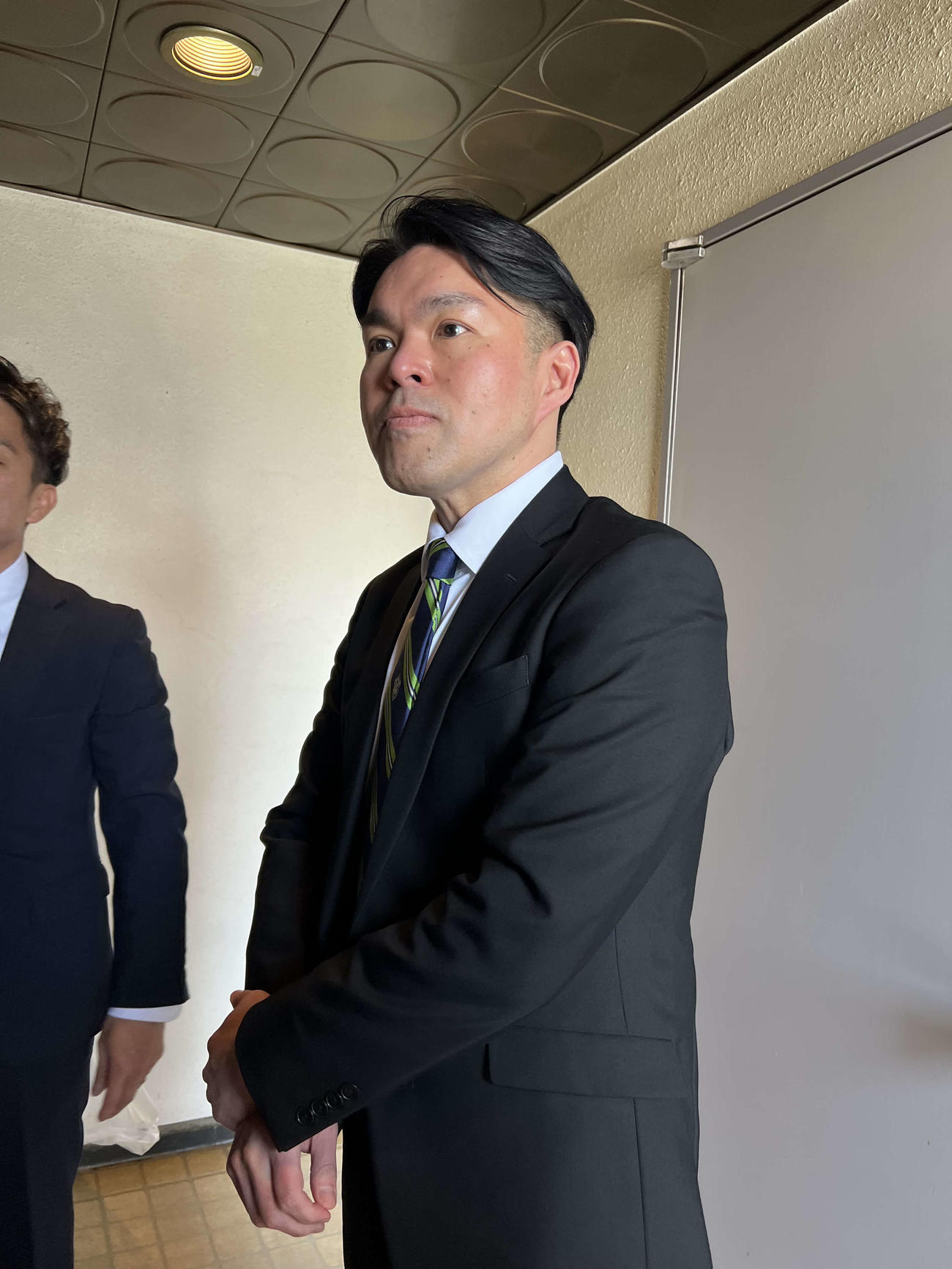 湘南ベルマーレの新会長に就任した塩田徹会長（撮影・佐藤成）
