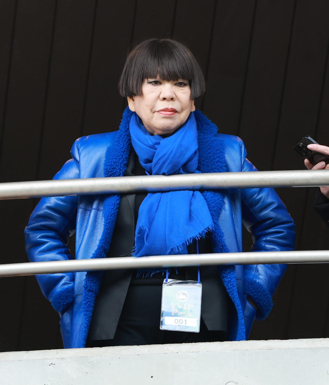 FC大阪対宮崎　観戦に訪れたコシノジュンコ（撮影・上田博志）