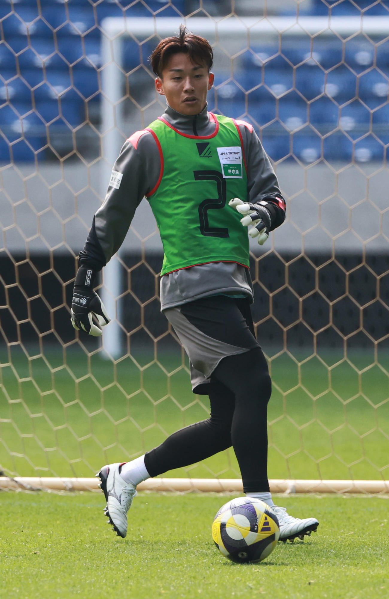 JPFAトライアウトに参加する元FC大阪のGK平吹（撮影・上田博志）
