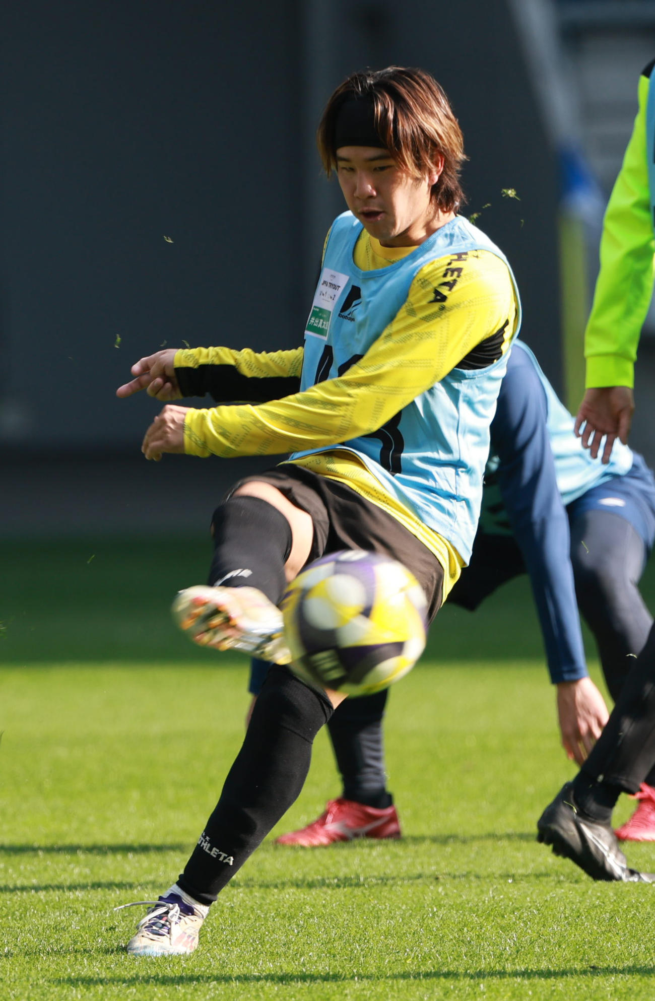 JPFAトライアウトに参加する元栃木SCの井出（撮影・上田博志）