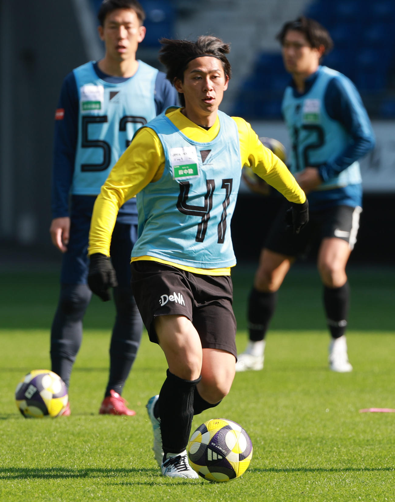 JPFAトライアウトに参加する元SC相模原の田中（撮影・上田博志）