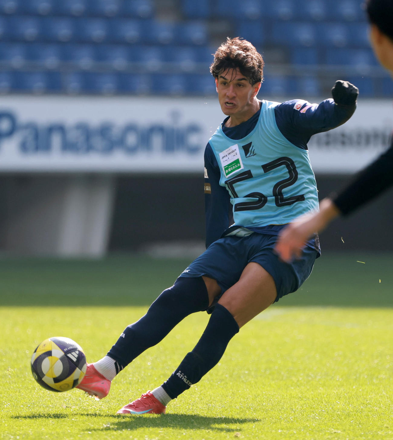 JPFAトライアウトに参加する元アスルクラロ沼津の赤塚（撮影・上田博志）