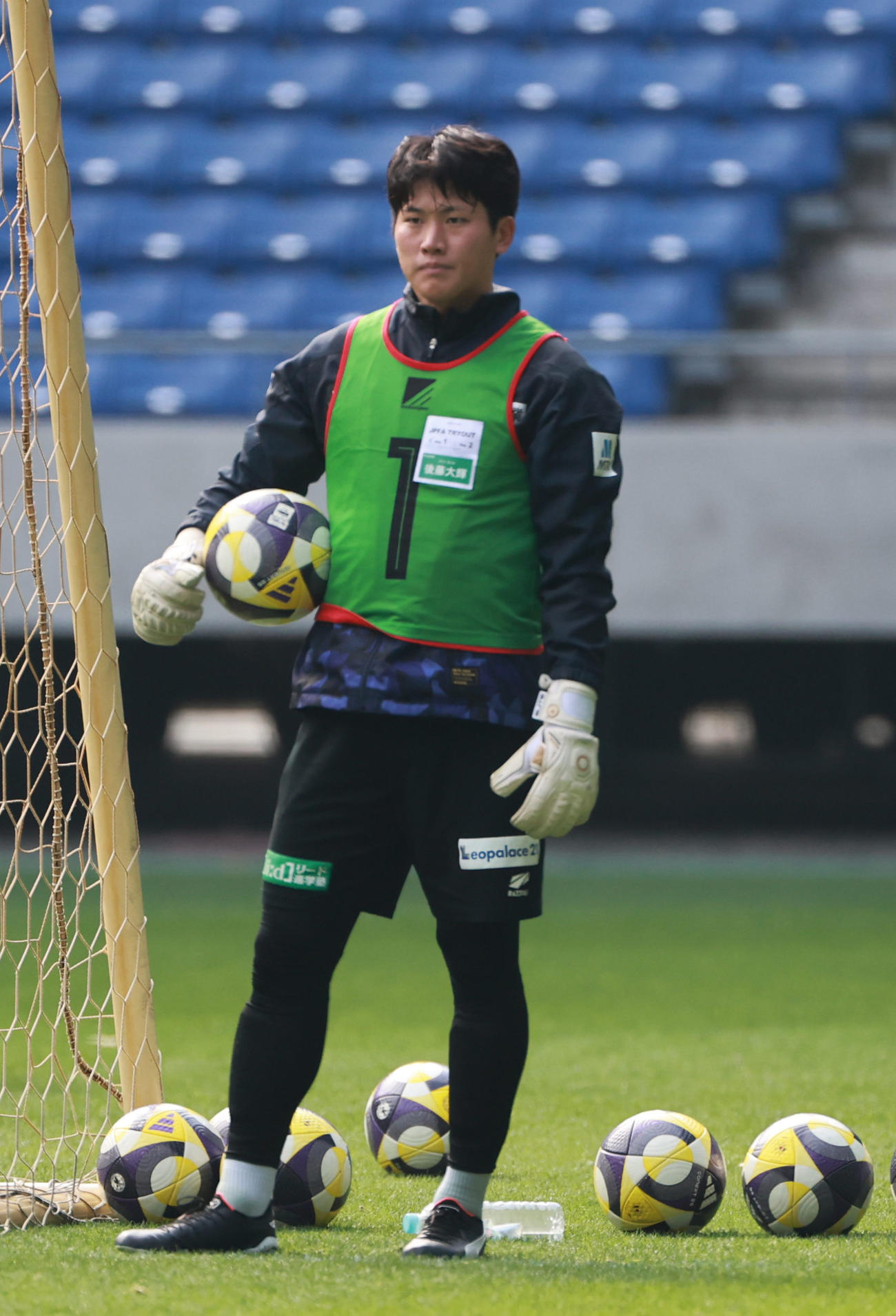 JPFAトライアウトに参加する元FC岐阜のGK後藤（撮影・上田博志）