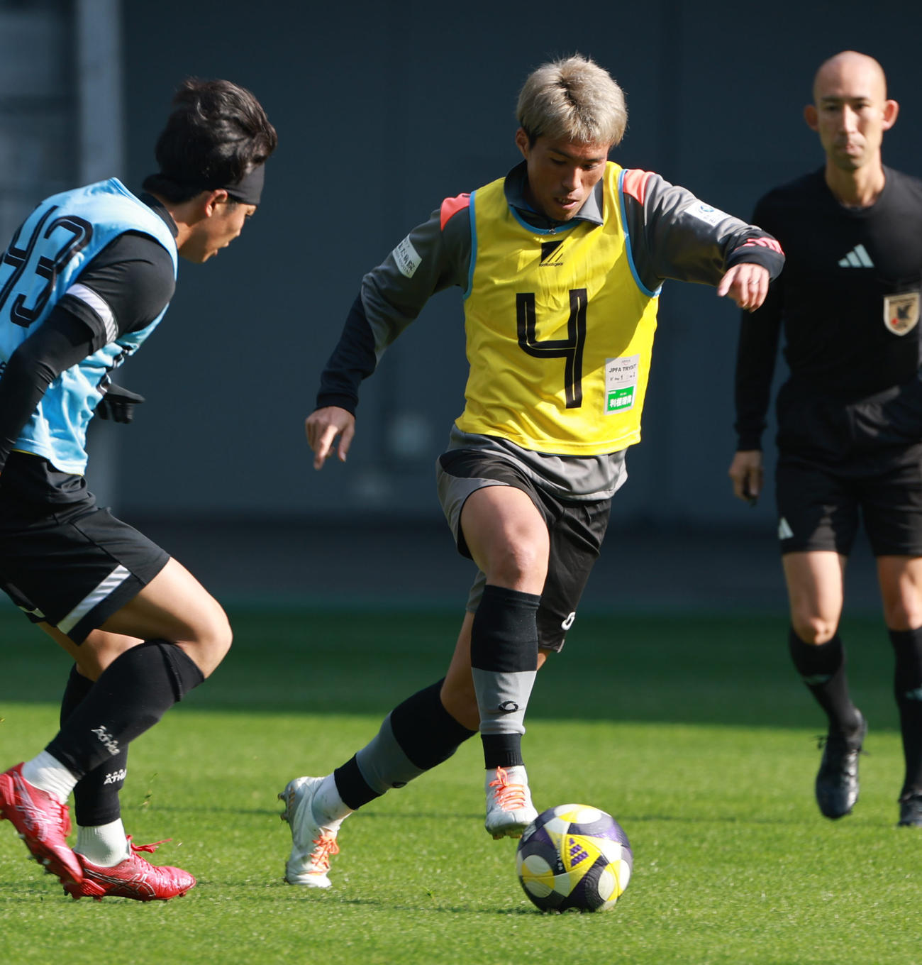 JPFAトライアウトに参加する元FC大阪の利根（撮影・上田博志）