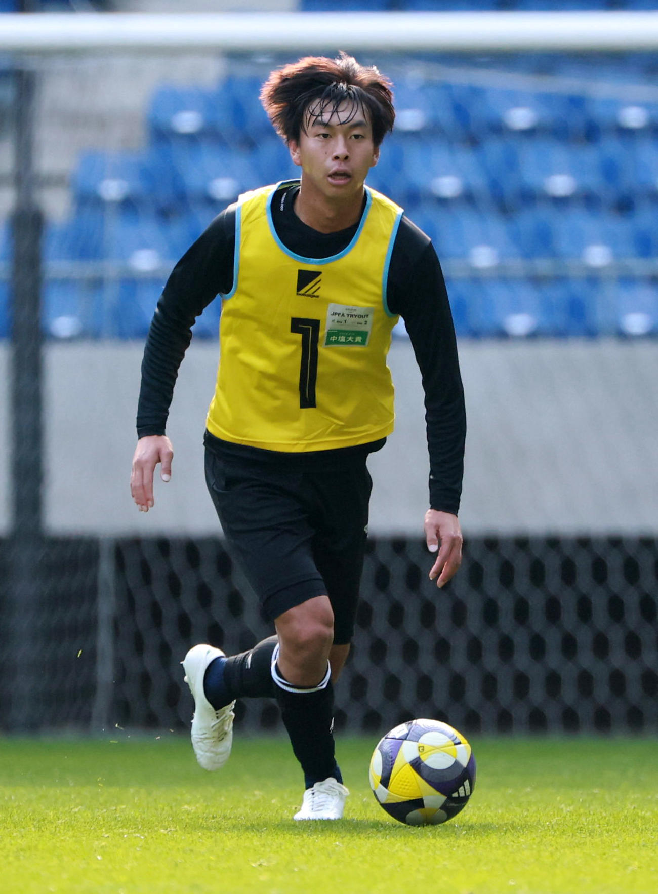 JPFAトライアウトに参加する元SC相模原の中塩（撮影・上田博志）