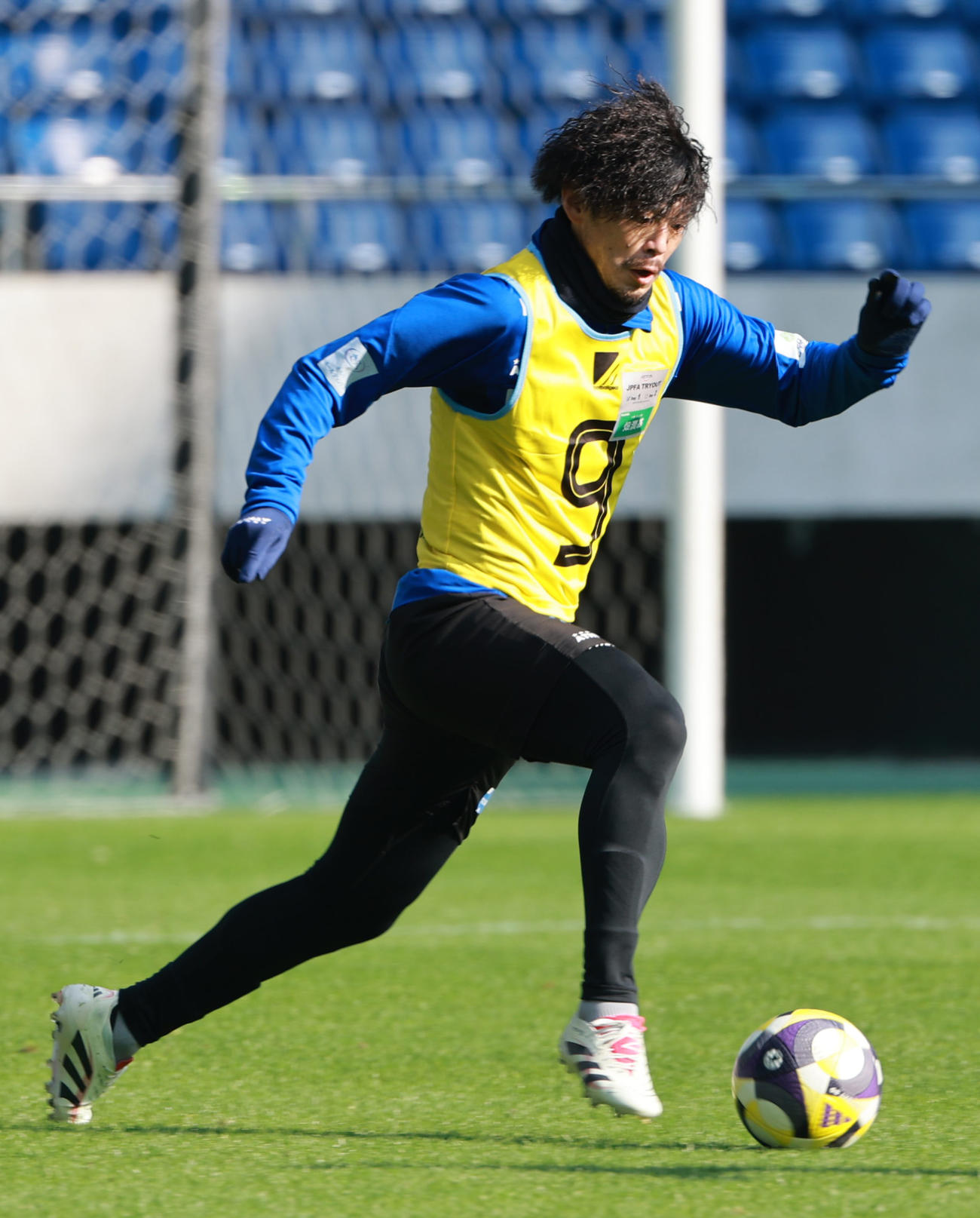 JPFAトライアウトに参加する元ブラウブリッツ秋田の畑（撮影・上田博志）