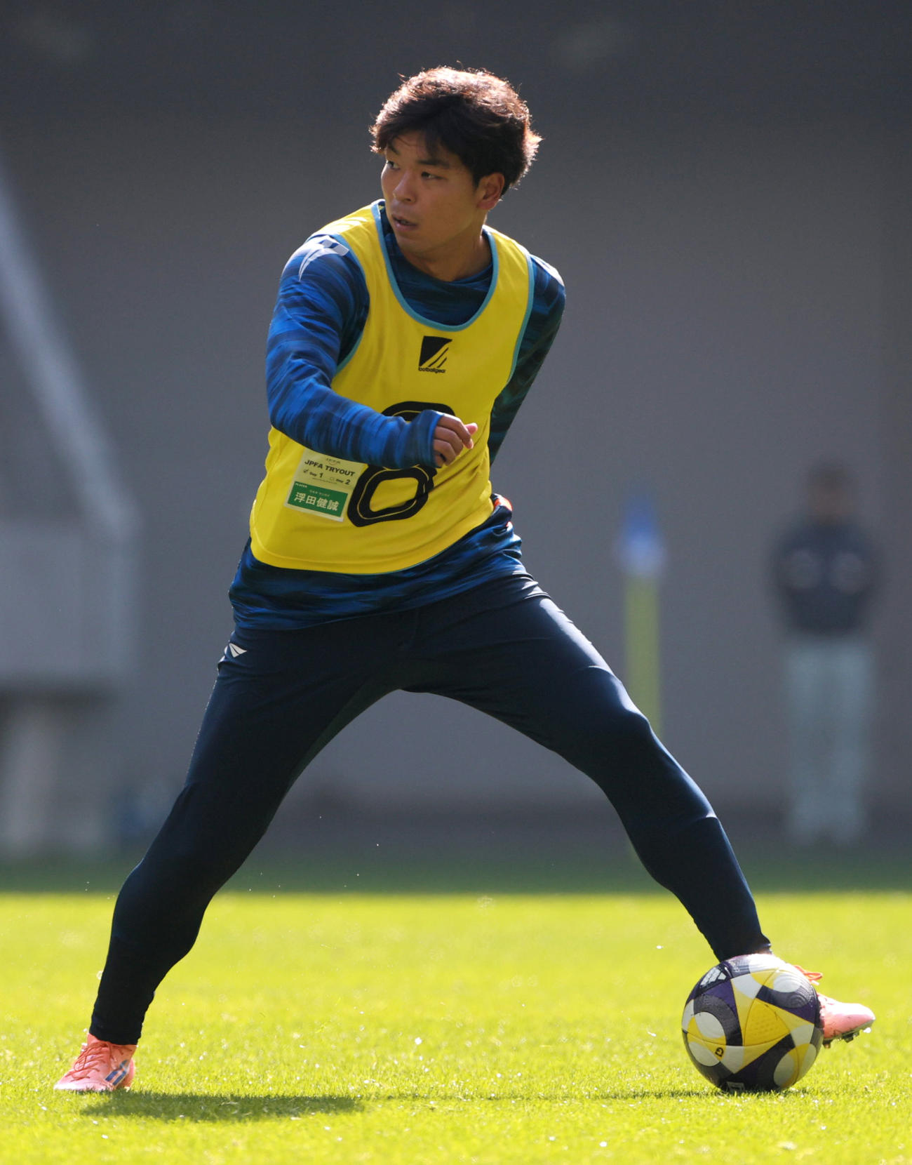 JPFAトライアウトに参加する元AC長野パルセイロの浮田（撮影・上田博志）